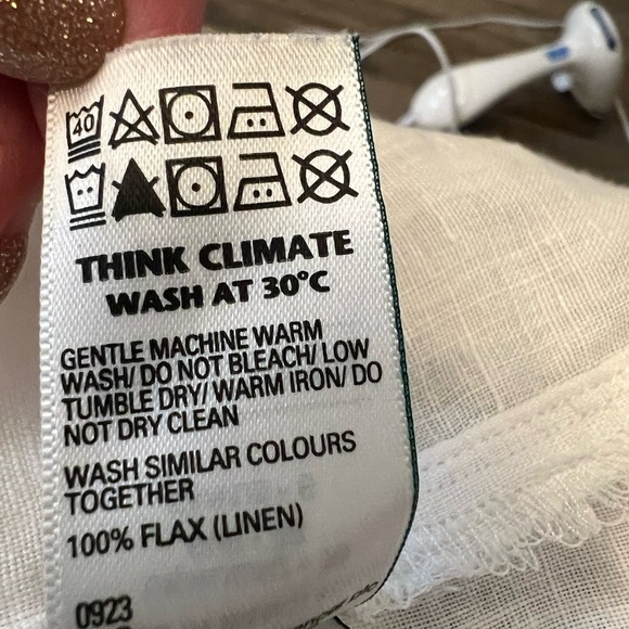 Marks & Spencer 100% linen Tunic with short sleeves and v neck EUC sz 10 - Picture 8 of 9